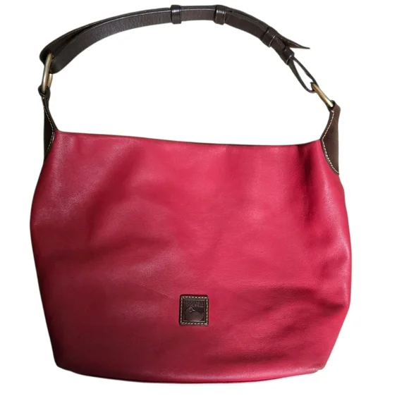 Dooney & Bourke Red Pebbled Leather Large Hobo Bag 2014 - Picture 1 of 16